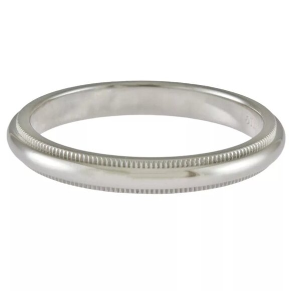 TIFFANY&Co. Ring US 9 1/4 EU60 Pt950Platinum Milling Milgrain used - Picture 4 of 5